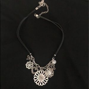 Fossil Black Leather Strap Necklace - Like NEW!